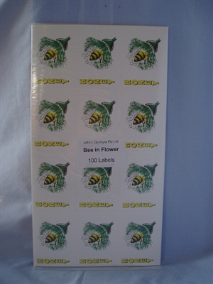 Bee in Flower Labels pack of 100
