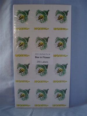 Bee in Flower Labels pack of 250