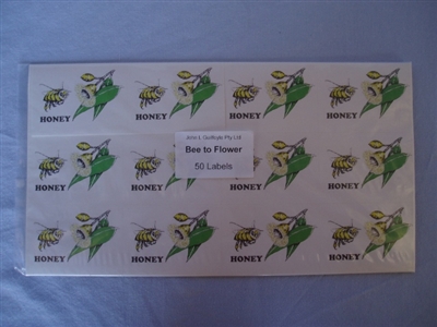 Bee to Flower Labels sheet of 12