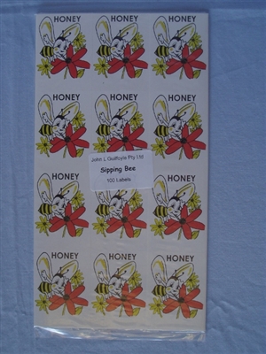 Sipping Bee Labels pack of 100